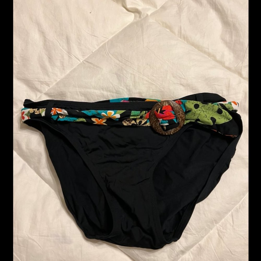 JAG black bikini bottom with multicolored ban size M women’s swimsuit